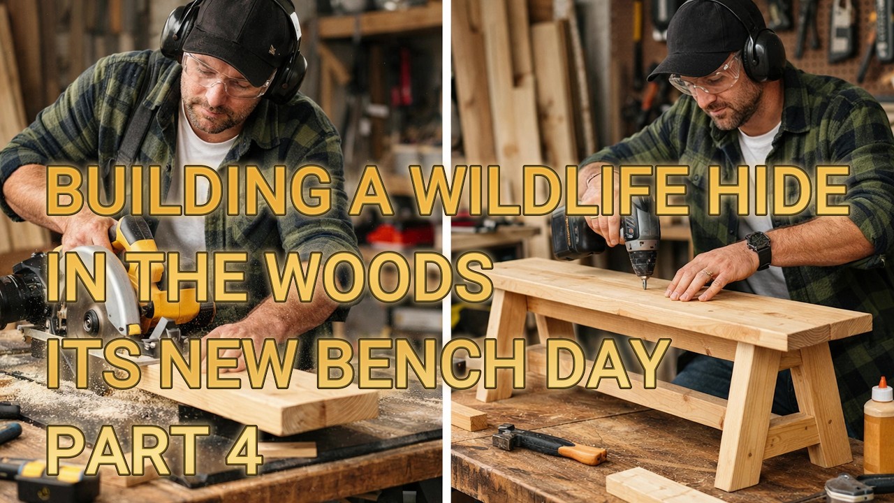 Builing a wildlife hide in the woods part 4