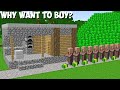 Why ALL THIS VILLAGERS WANT TO BUY THIS STRANGEST HOUSE in Minecraft Challenge 100% Trolling