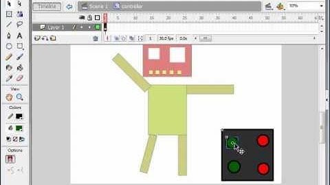 Flash Animation Tutorial - Robot (Part 2 - Actionscript Button Controls)