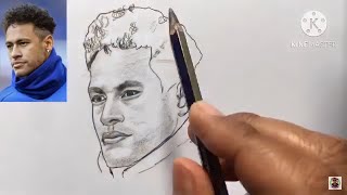 ستتمكن من رسم اي وجه / من الصورة بقلم الرصاص رسم لاعب نيمار فري هاند#نيمار_