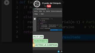 Funciones recursivas. Factorial de un número #shorts #python #programacion #tips