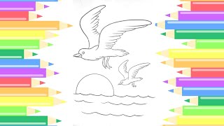 SEAGULL COLORING PAGE