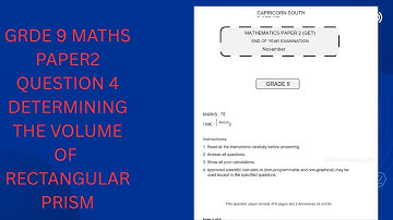 GRDE 9 MATHS VOLUME OF RECTANGULAR PRISM