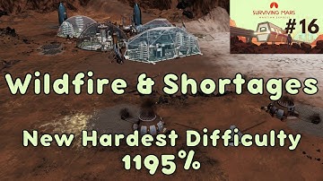 Wildfire and Shortages | 1195% Difficulty - Hardest Map | Surviving Mars - Martian Express | Ep 16