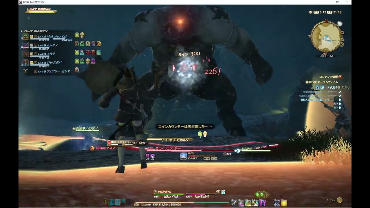 【FF14】冒険者小隊 ダンジョン攻略任務『霧中行軍 オーラムヴェイル』＠学者