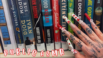 Public ASMR in the Library | Tapping, Scratching, Tracing, Camera Scratching, Page Turning