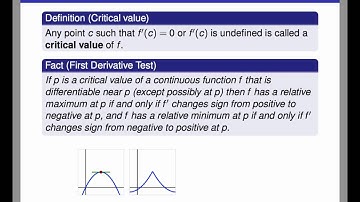 Screencast 3.1.1: Quick review -- Extreme values of functions