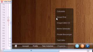 CSS3 Awesome Footer Tutorial - 25 - Programs and Log Out Buttons