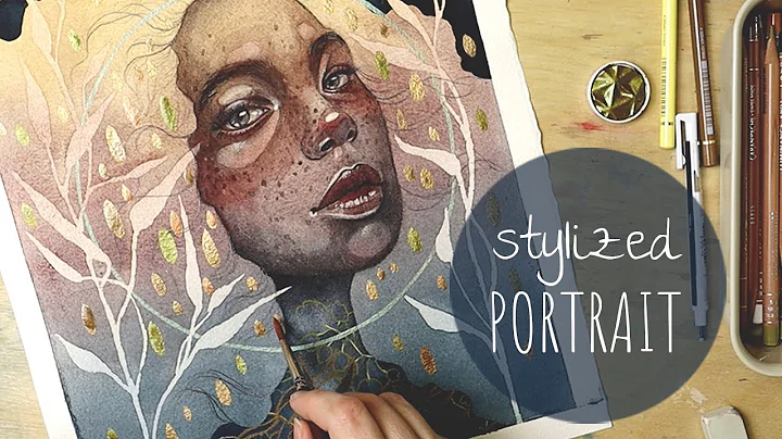 Stylizing a watercolor portrait  Painting process