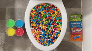 Will it Flush? - M&M's, Skittles, Gum Balls, Candy, Coca Cola, Fanta, Sprite, Rainbow Food