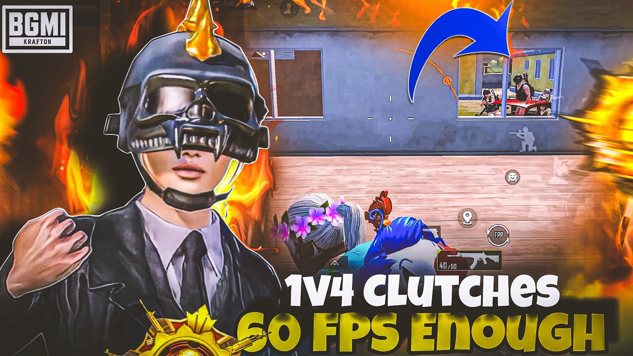 60 FPS Enough🔱BGMI Fastest 1v4 Clutches|| Bgmi Best Fastest 5 Finger ...
