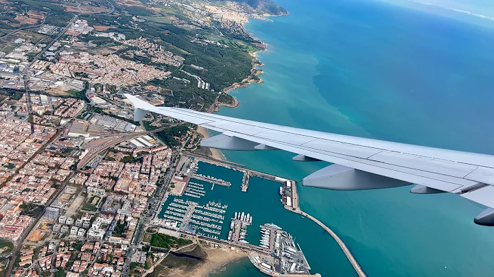 Lufthansa Airbus A321-200 Coastline View Landing at Barcelona El Prat | MUC-BCN