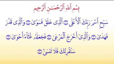 Learnig Quran -Surat Al-A'la 87 سورة الأعلى -