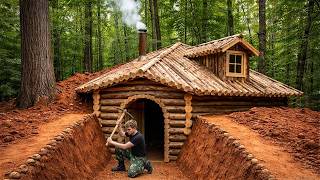 Man Builds a Secret Warm Underground Bunker for Survival | Bushcraft Shelter