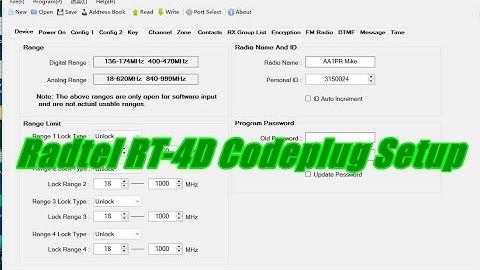 How to Create a Radtel RT4D Codeplug  Via CPS