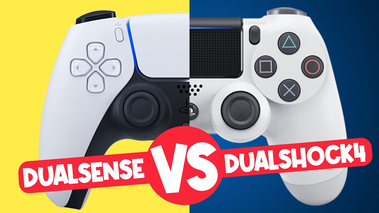 PlayStation 5 DualSense vs PS4 DualShock side-by-side size comparison