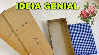 IDEIA BELÍSSIMA COM CAIXA DE PAPELÃO VIDROS E TECIDO FAÇA VOCÊ MESMO #viral #compartilhe #diy