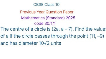 The centre of a circle is (2a, a – 7). Find the values of a if the circle passes through the point (