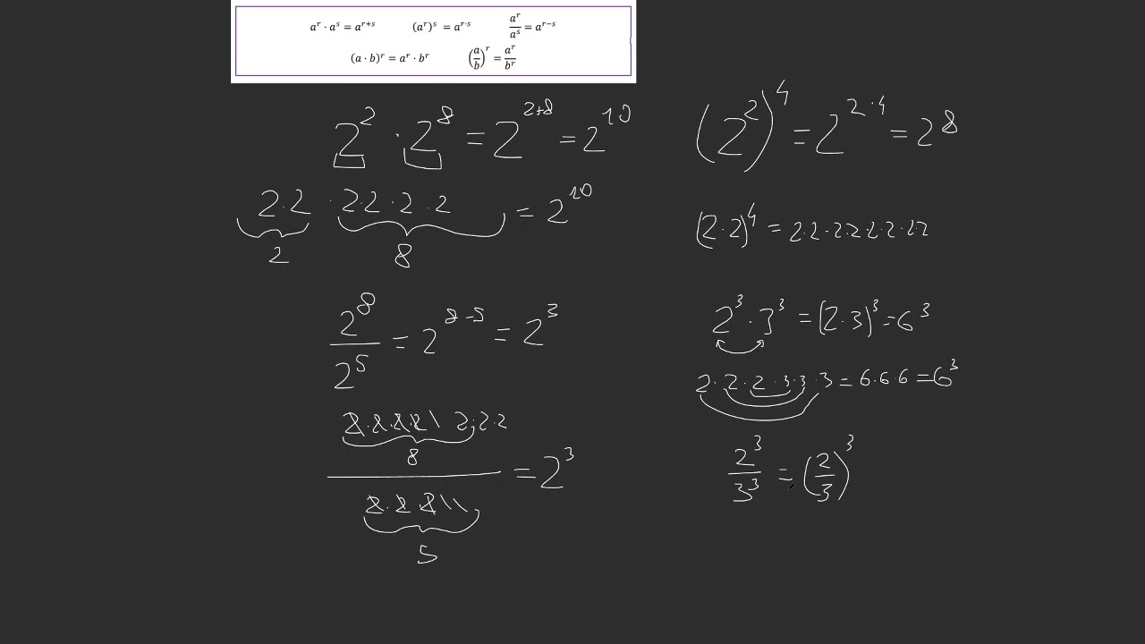 Działania na potęgach - powtórka