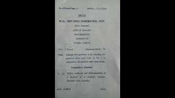 #crsu M.sc maths 1st year 2024 question paper || complex analysis ||