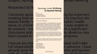 Apology Letter for Missing an Important Meeting #shorts #shortsfeed