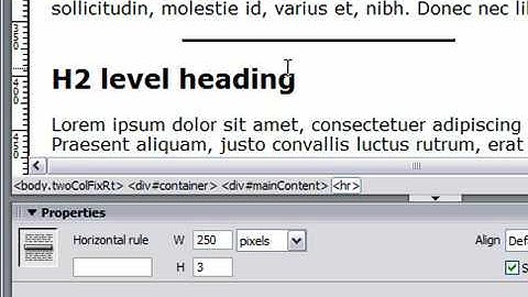 Customize a Horizontal Rule in Dreamweaver CS3