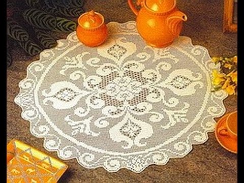 вязание скатерти крючком филейное схемы