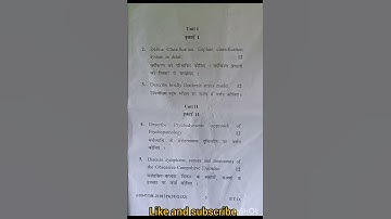 cblu University 😎, paper psychology disorders (2023) ba 3rd sem. 🥰