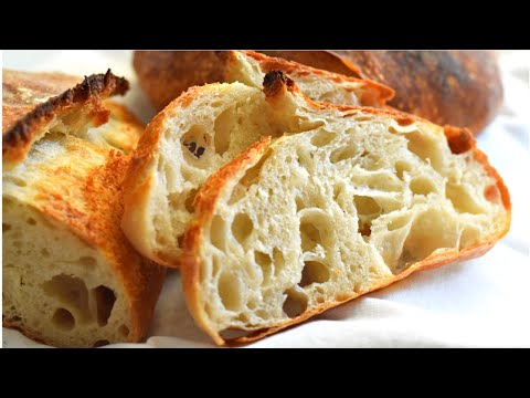 Лучший рецепт домашнего ремесленного хлеба | Как приготовить деревенский хлеб с открытыми крошками / хрустящий белый хлеб