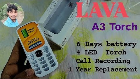 LAVA A3 TORCH Keypad Mobile Auto Call Recording