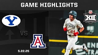 #12 BYU vs. #4 Arizona (5.22.25) Highlights | 2025 Phillips 66 Big 12 Baseball Championship