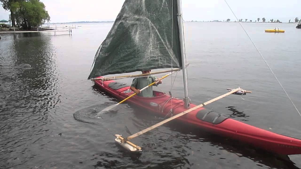 Homemade kayak sailboat - YouTube