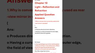 #SSLC SCIENCE chapt 10 #Light; Reflection &amp; Refraction #Applied Question Answers@RKclasses-lrm