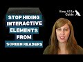 The Cost of Hiding Interactive Elements