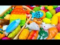Satisfying Video | Cutting Wooden Fruit and Vegetables ASMR | Mixing Avocado Banana Squishy