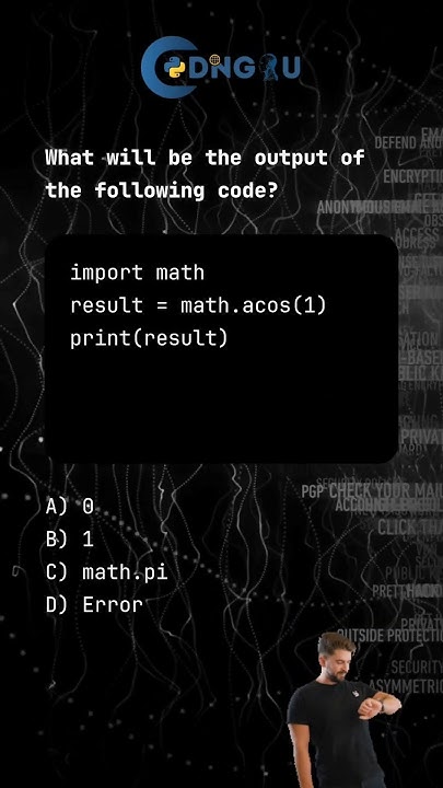 Python MCQ: Using math.acos() for Arc Cosine - YouTube