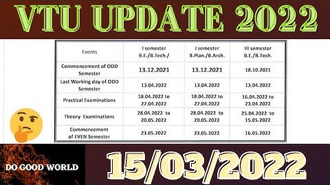 VTU UPDATE TODAY 2022 | VTU UPDATES | Revised Academic calendar of I semester... || DO GOOD WORLD ||