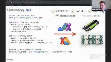 JAX: accelerated machine learning research via composable function transformations in Python