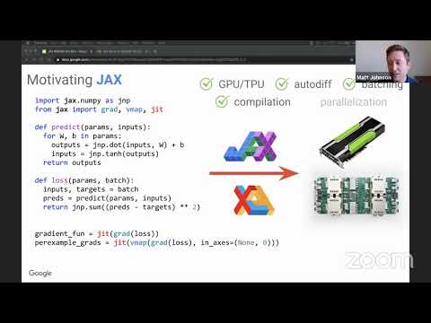 JAX: accelerated machine learning research via composable function transformations in Python