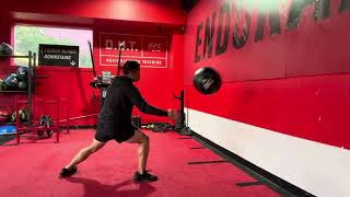 Intensive Split Stance Medball Shotput Throw - Step Through