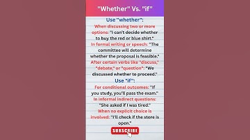Whether vs If - The Confusing Grammar Explained