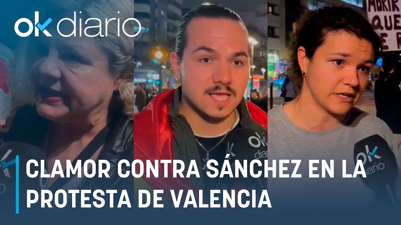 Clamor contra Sánchez en la protesta de Valencia - YouTube