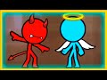 Красное и Синее СТИКМЕН 2 прохождение логической игры уровень 10-20 (Red and Blue Stickman Season 2)