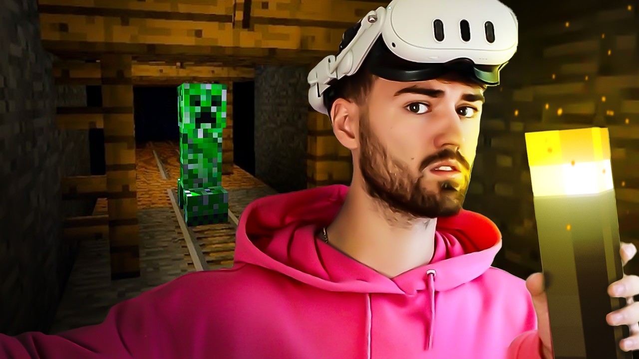 Minecraft VR, but I have 1 LIFE