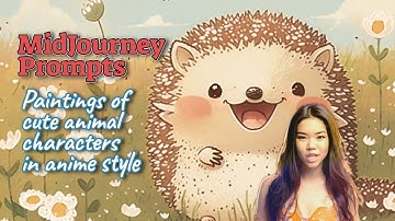 MidJourney V4 Prompts for paintings of cute animals in anime style