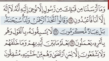 القرآن الكريم سورة الأنبياء من الآية 25 وحتى الآية 29