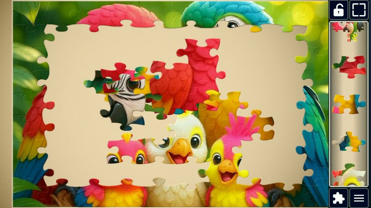 Colorful Parrot Family in a Nest// 🐦💕🐦 jigsaw