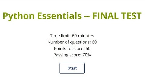 Python Essentials Final Test with explanation