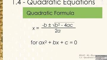 Target 1.4 - Solving Quadratic Equations