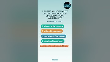 ASSIGNMENT INTRODUCTION CONTENTS l 8 MUST HAVE POINTS